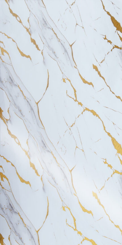 Plancha De Formalita Fullmart F6B Gold Blanco Grietas Doradas 2,44 m x 1,22 m